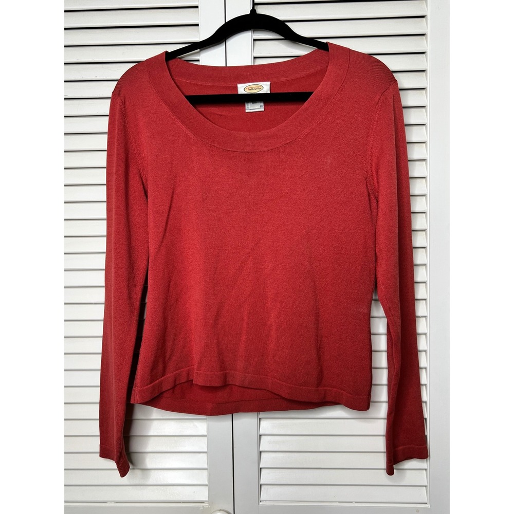 Talbots Silk Blend Scoop Neck Sweater S Rust Quiet Luxury Minimalist Vintage